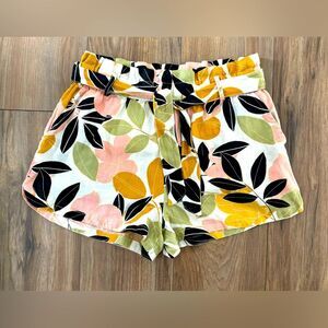 Rachel Zoe Floral Linen Short Size Large